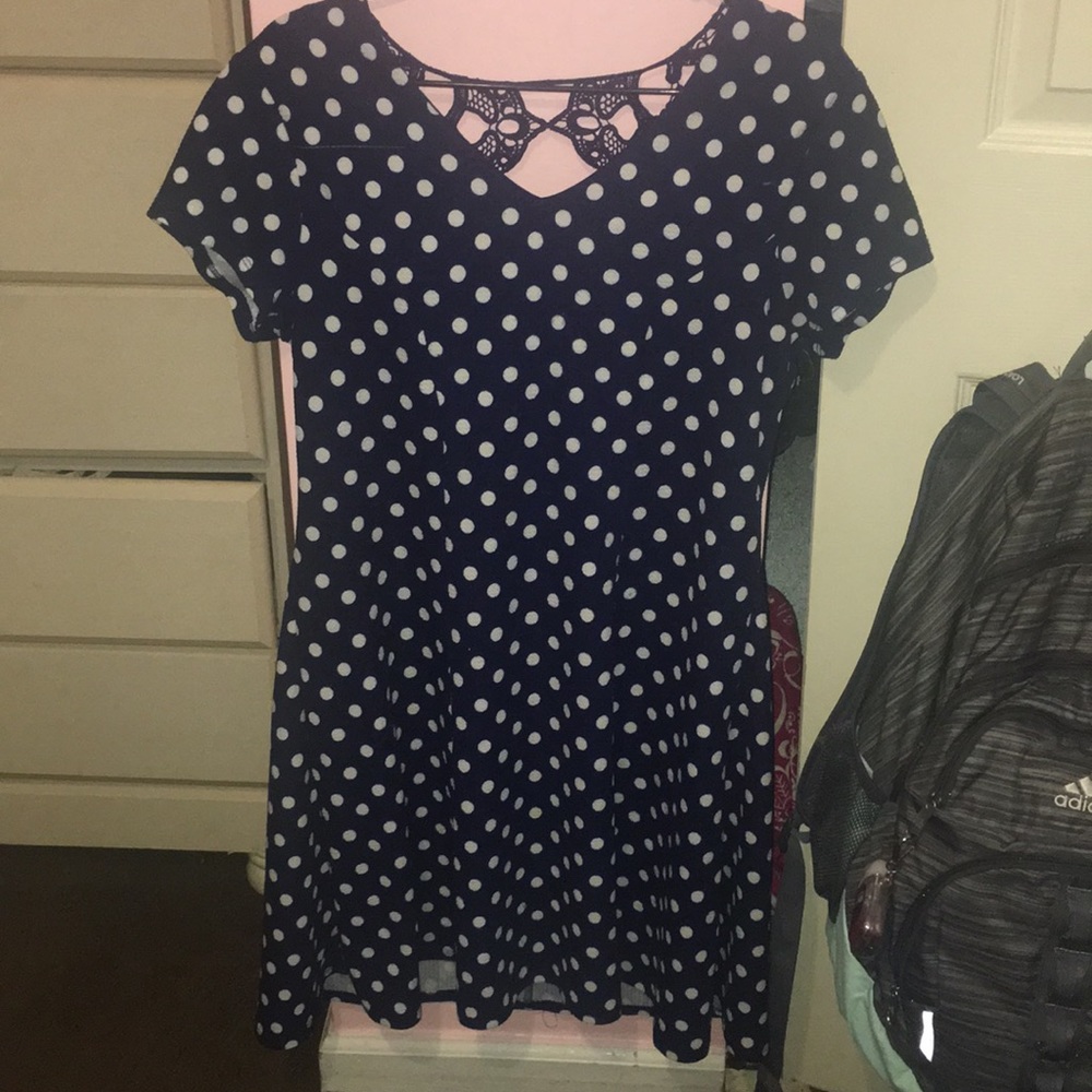 polka-dot flowy dress.